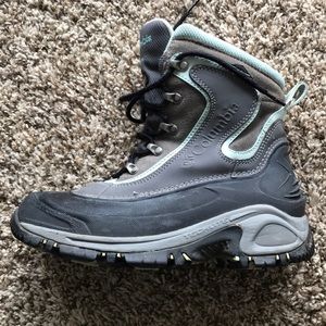 Womens Columbia Bugaboot Gray with Ice Blue Trim